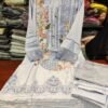 Premium Karachi Suit D No 1002 – Powder Blue Satin Rayon, Heavy Embroidery, Cutwork and Handwork Detailing – Sizes M to XXL Available